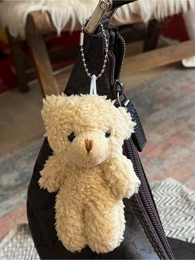 🧸NEW Teddy Bear Bag Charm Plush Beige Tan